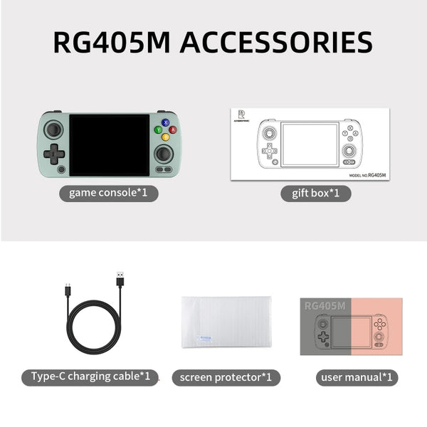 ANBERNIC RG405M Handheld Game Console 4 Inch IPS Touch Screen Aluminum Alloy Android 12 System