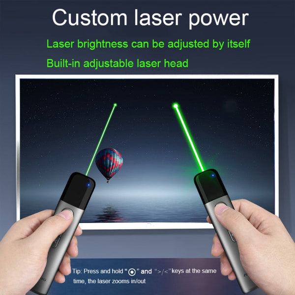 ASiNG LED LCD Screen High Power Bright Green Laser Pointer PPT Speech Instructions Page Presenter
