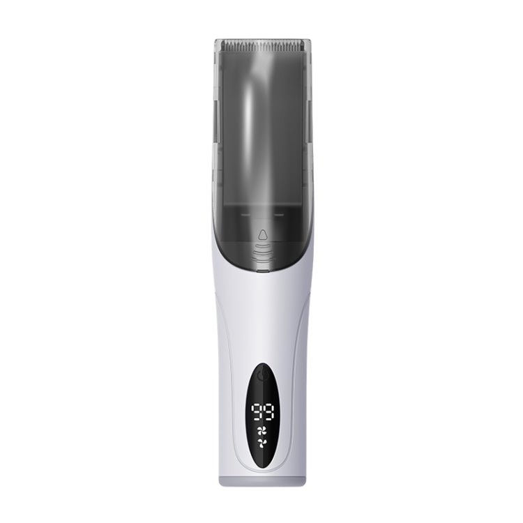 Electric Waterproof Hairdresser Children Low Noise Rechargeable Push Clipper, Digital Version White, Suction Upgrade Version White