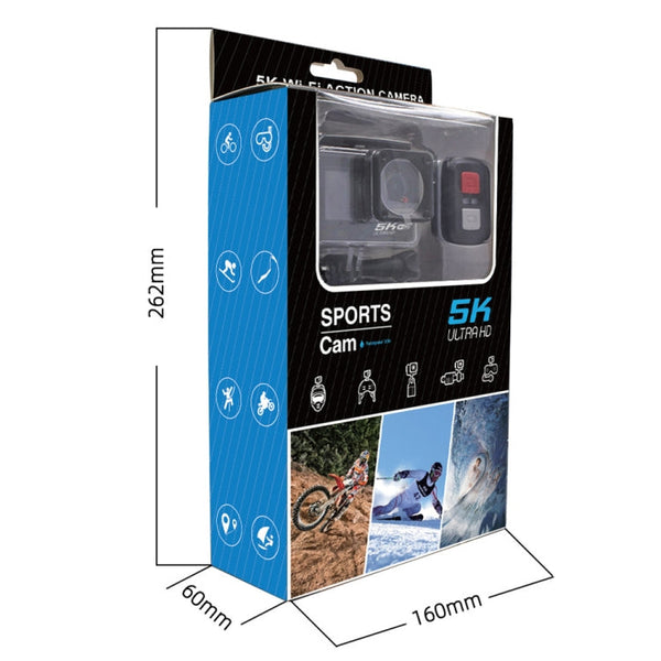 5K/30FPS WIFI HD Anti-Shake Remote Touch Dual-Screen IP68 Waterproof Sports Camera