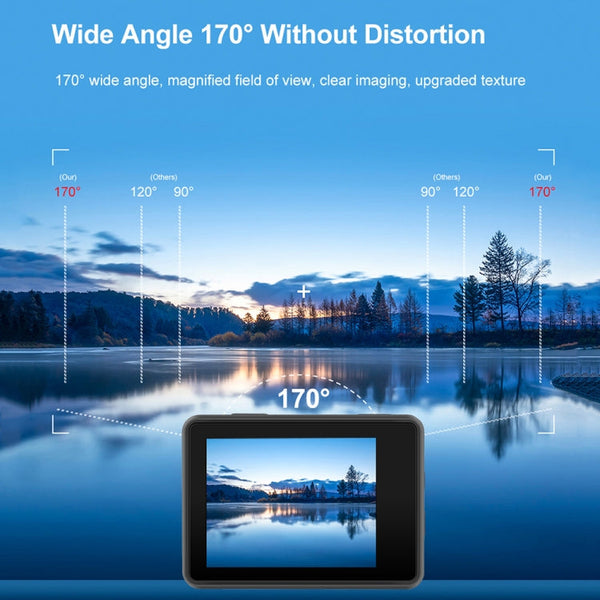 5K/30FPS WIFI HD Anti-Shake Remote Touch Dual-Screen IP68 Waterproof Sports Camera