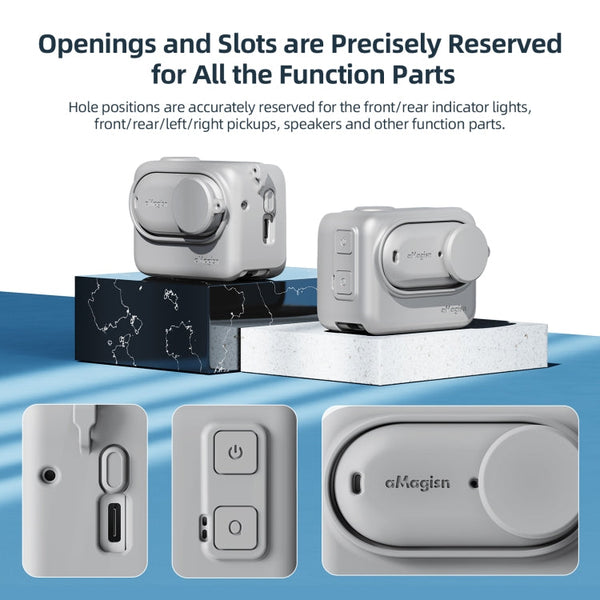 For Insta360 GO 3 AMagisn Silicone Body Cover Protective Case With Lanyard