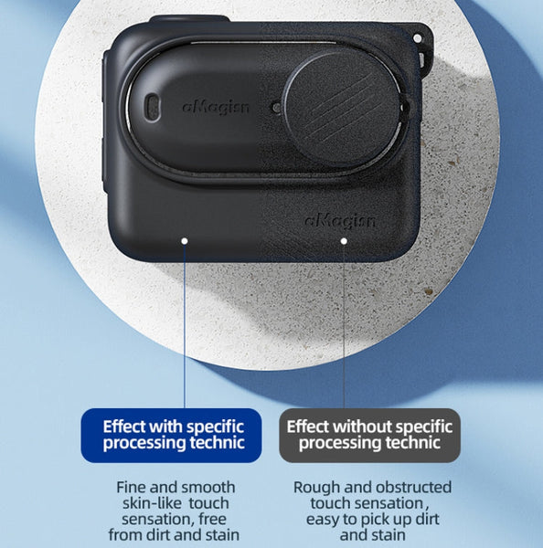 For Insta360 GO 3 AMagisn Silicone Body Cover Protective Case With Lanyard