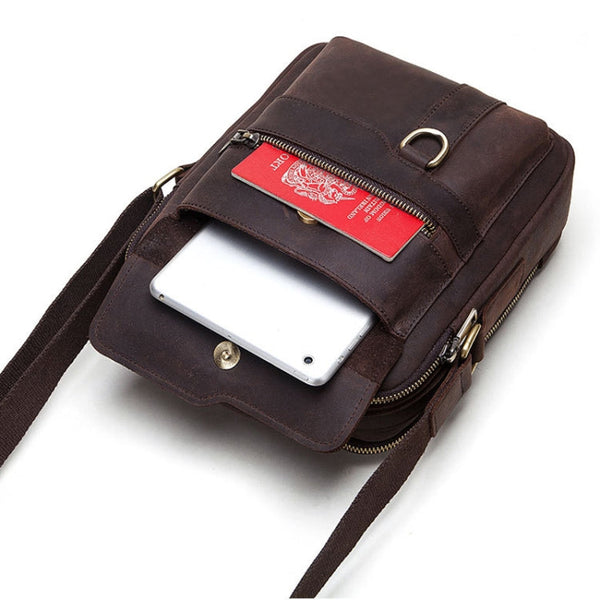 HUMERPAUL Men Leather Cross-Body Bag Shoulder Bag