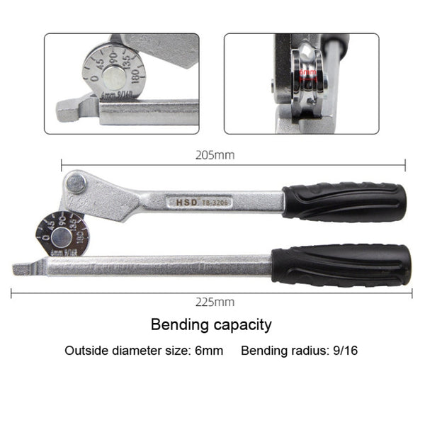 Manual Stainless Steel Pipe Iron Tube Bender Air Conditioner Copper Pipe Aluminum Pipe Bender