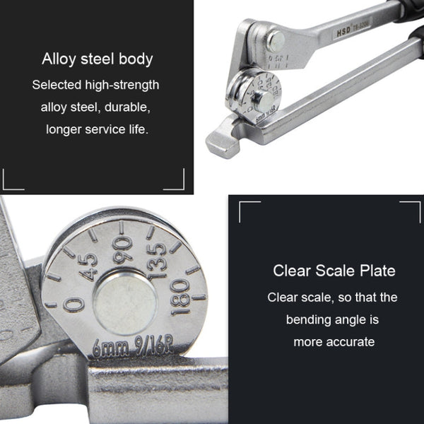 Manual Stainless Steel Pipe Iron Tube Bender Air Conditioner Copper Pipe Aluminum Pipe Bender