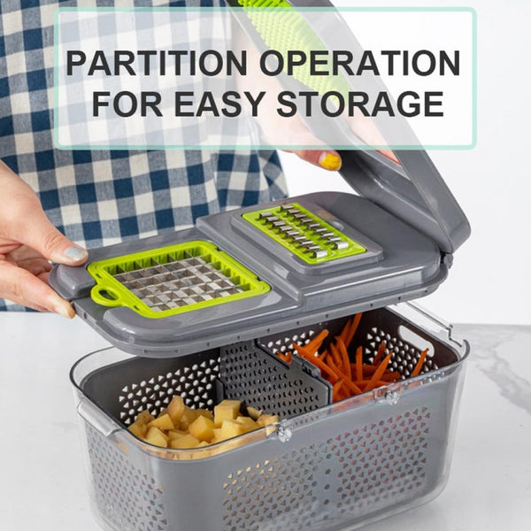 22 in 1 Multifunctional Food Chopper Grater Onion Dicer Veggie Cutter with 13 Stainless Steel Blades, 22 in 1 Multifunctional