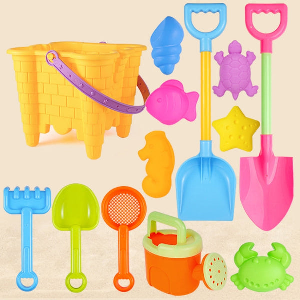 13pcs/Set Children Beach Toys Set Large Sand Shovel Bucket Sand Digging Tools Hourglass