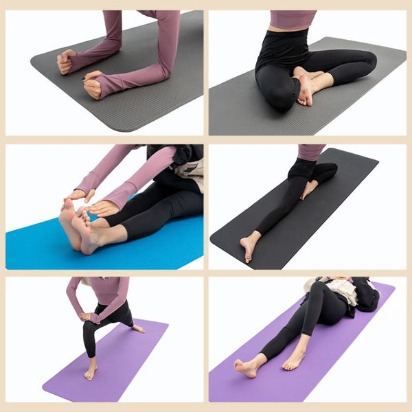 187 x 62.5 x 0.8cm NBR Yoga Mat Widened and Thickened Non-slip Dance Fitness Mat
