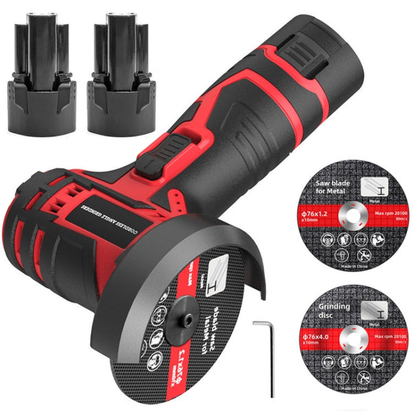 HILDA 12V 3 Inch Li-Ion Angle Grinder Home Cutting And Sanding Machine, EU Plug, Plastic Package With 1 Battery, Carton Package With 1 Battery, Plastic Package With 2 Battery, Carton Package With 2 Battery