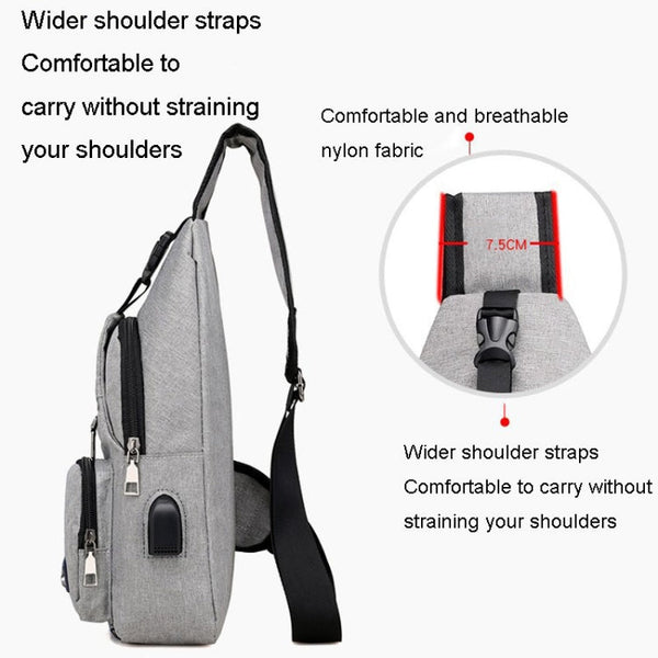 MeiJieLuo Simple Men Chest Bag Sports Youth Shoulder Crossbody Bag