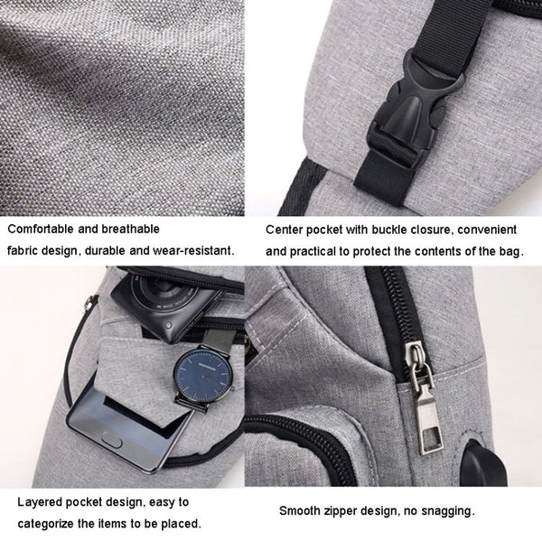 MeiJieLuo Simple Men Chest Bag Sports Youth Shoulder Crossbody Bag
