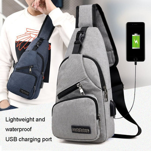 MeiJieLuo Simple Men Chest Bag Sports Youth Shoulder Crossbody Bag