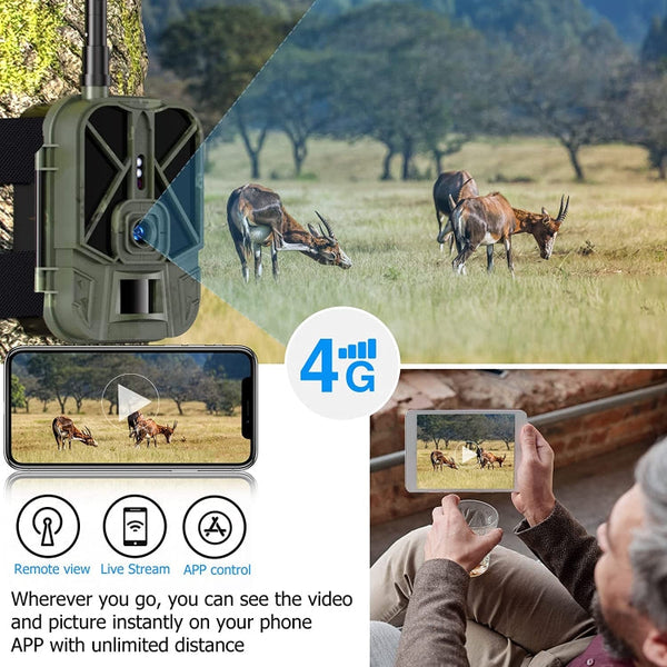 4K 4G Outdoor Track Camera Remote Mobile Phone Control To View Photos / Video At Any Time