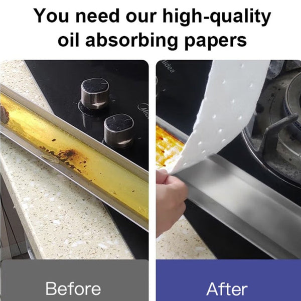 10pcs /Pack Disposable Oil Groove Suction Paper for Cooker Hoods, 7x90cm Regular, 10x90cm Regular, 7x90cm Thickened, 10x90cm Thickened