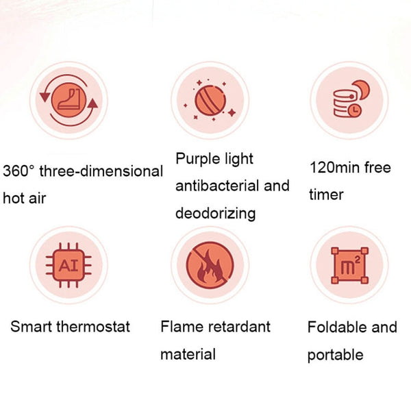 YM-102 Smart Home Timing UV Purple Light Sterilization and Deodorization Dryer Portable Shoe Dryer, US Plug, EU Plug