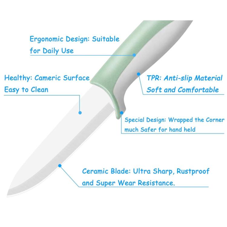 4-inch Hippo Ceramic Fruit Knife Supplementary Food Knife