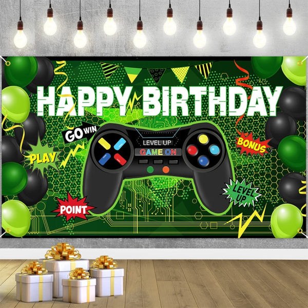 180x110cm Game Console Theme Birthday Background Birthday Party Decoration Banner
