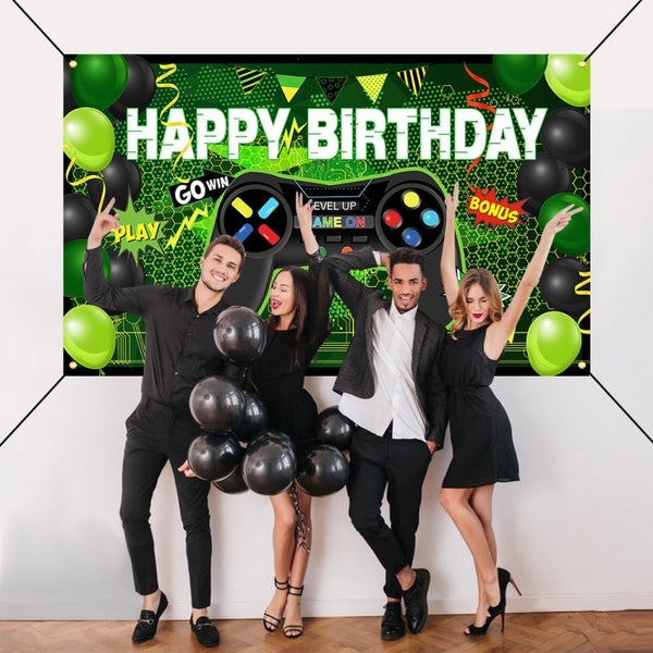 180x110cm Game Console Theme Birthday Background Birthday Party Decoration Banner