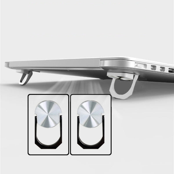 1pair Metal Laptop Invisible Stand Mini Desktop Heightening Cooling Rack Folding Keyboard Stand