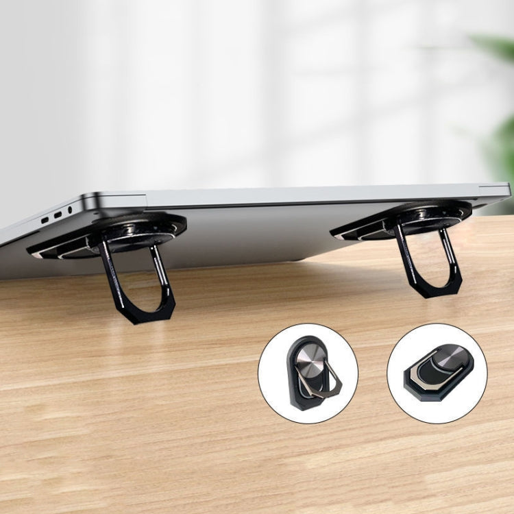1pair Metal Laptop Invisible Stand Mini Desktop Heightening Cooling Rack Folding Keyboard Stand