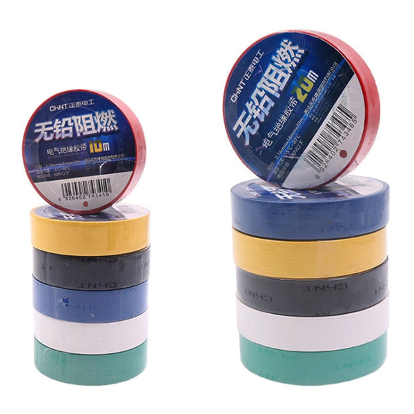 CHINT Electrical Tape Waterproof PVC Wire Insulation Tapes, 10m Blue, 20m Blue, 20m Black, 20m White