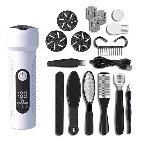Electric Foot File Pedicure Kit Waterproof Feet Callus Remover, White, Kit 1 White, Kit 2  White, Matte Black, Kit 1 Black, Kit 2  Black