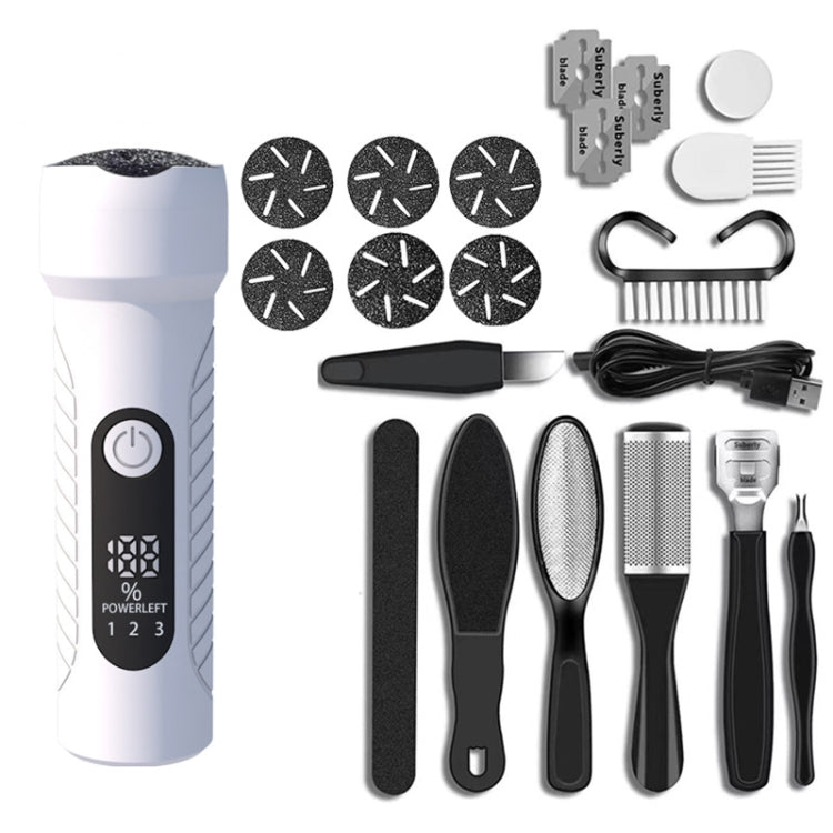 Electric Foot File Pedicure Kit Waterproof Feet Callus Remover, White, Kit 1 White, Kit 2  White, Matte Black, Kit 1 Black, Kit 2  Black