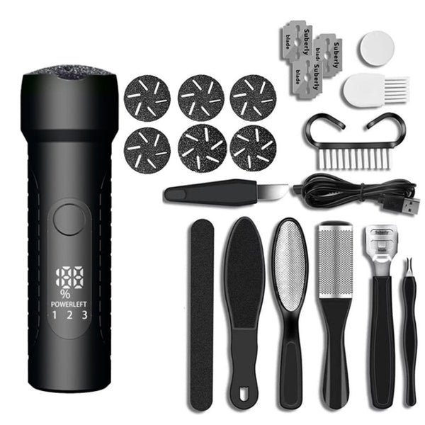 Electric Foot File Pedicure Kit Waterproof Feet Callus Remover, White, Kit 1 White, Kit 2  White, Matte Black, Kit 1 Black, Kit 2  Black