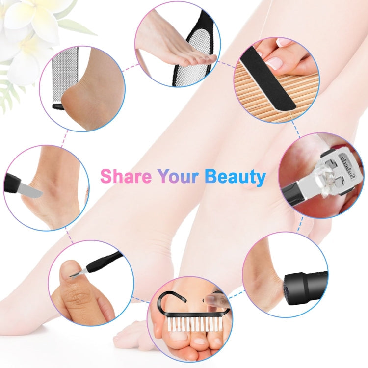 Electric Foot File Pedicure Kit Waterproof Feet Callus Remover, White, Kit 1 White, Kit 2  White, Matte Black, Kit 1 Black, Kit 2  Black