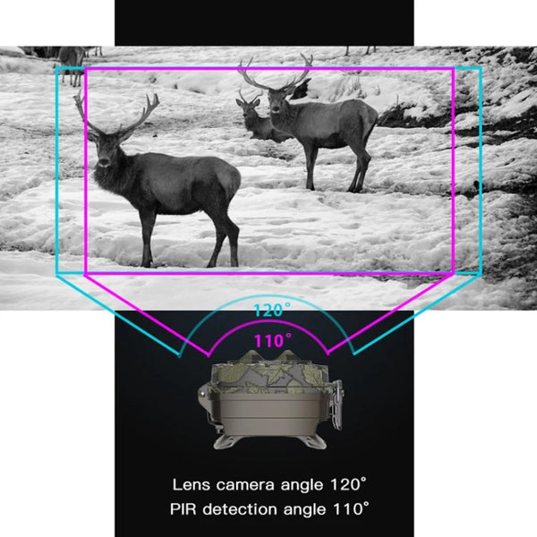 H8201 4K Dual Lens Infrared Camera 32MP HD Night Vision Monitoring Animal Field Outdoor Camera