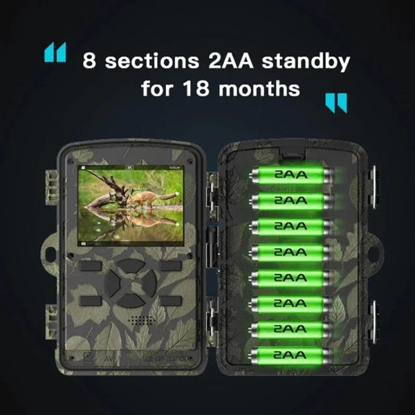 H8201 4K Dual Lens Infrared Camera 32MP HD Night Vision Monitoring Animal Field Outdoor Camera