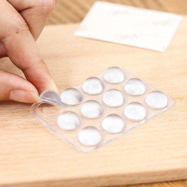 Closet Door Anti-Bump Pad Toilet Seat Muffler Silent Paste Cushioning Self-Adhesive Anti-Slip Rubber Pellets, 12pcs /Pack KM.1032