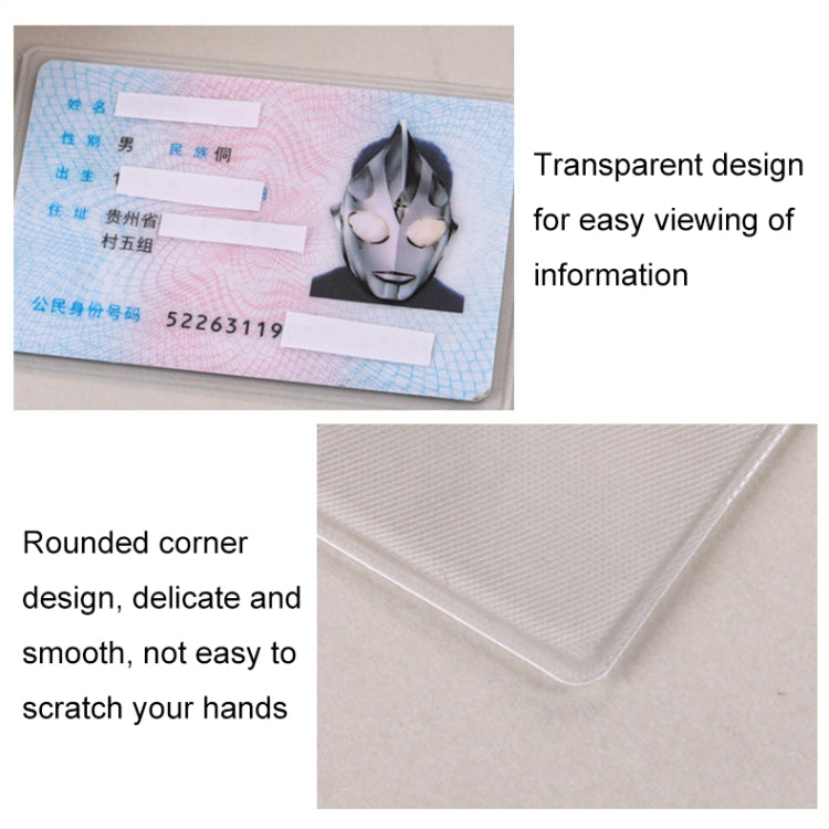 10pcs Transparent Antimagnetic Spoof Avatar ID Card Cover, Ultraman, Spider-Man, Black, Purple, Sakura, Batman