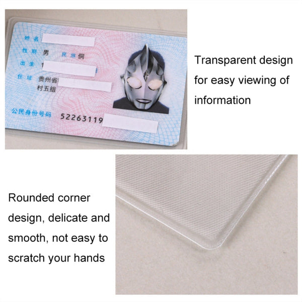 10pcs Transparent Antimagnetic Spoof Avatar ID Card Cover, Ultraman, Spider-Man, Black, Purple, Sakura, Batman