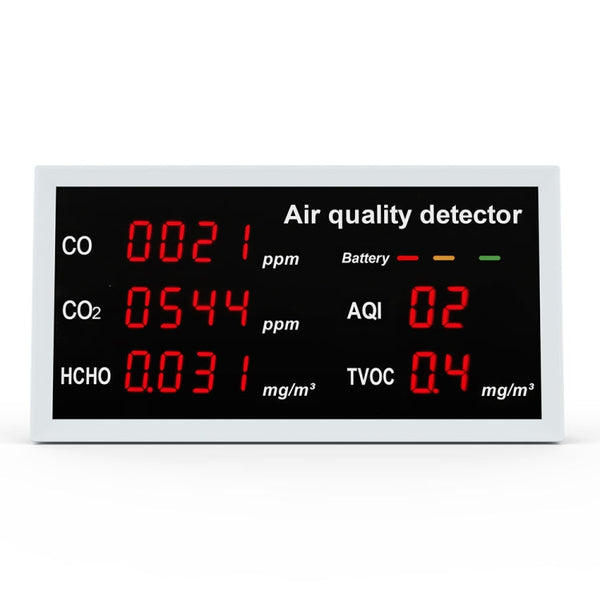 5-in-1 Indoor Home Portable Air Monitor TVOC Formaldehyde Detector, 5-in-1(White), 5-in-1(Light Gray)