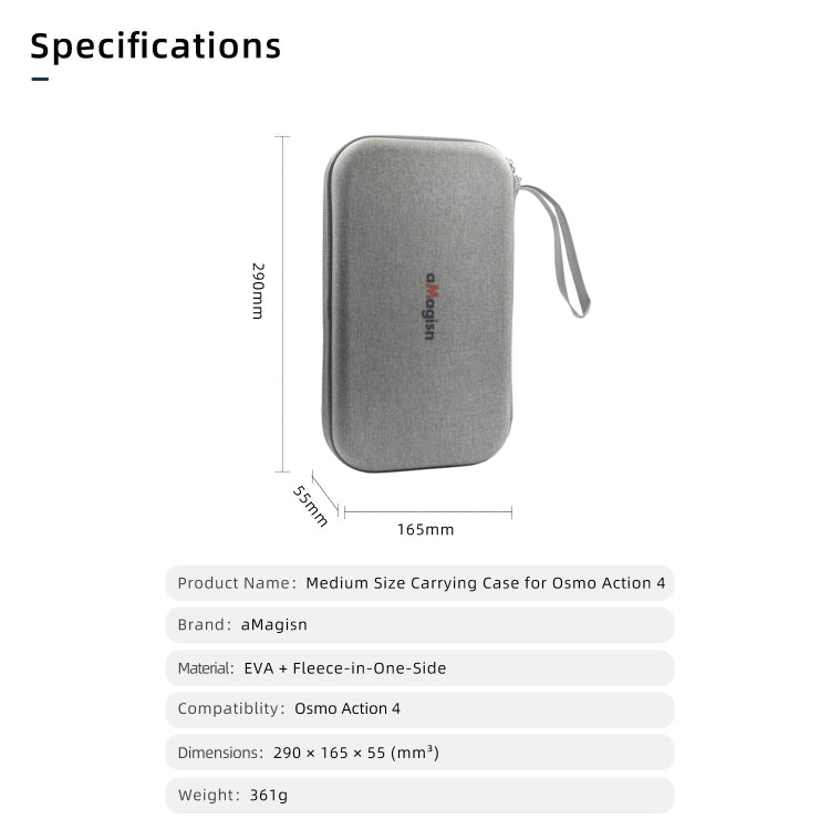 For DJI Osmo Action 4 aMagisn Medium Storage Pack Protection Movement Camera Accessories