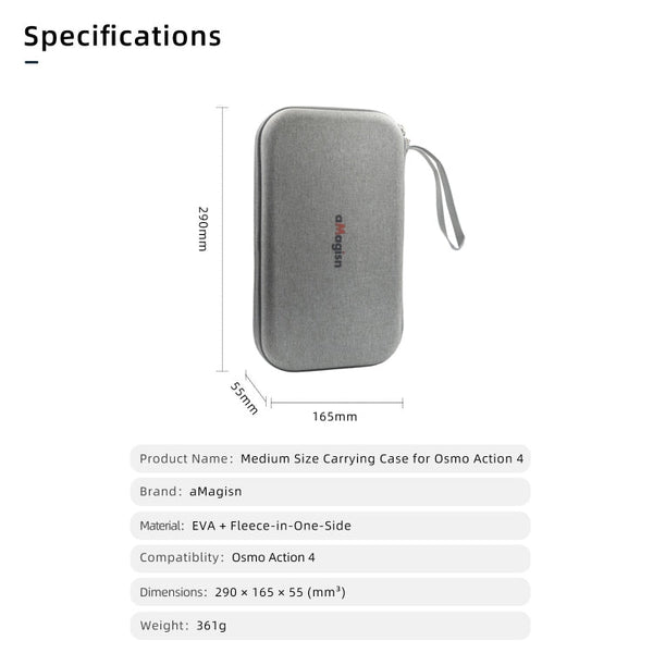 For DJI Osmo Action 4 aMagisn Medium Storage Pack Protection Movement Camera Accessories