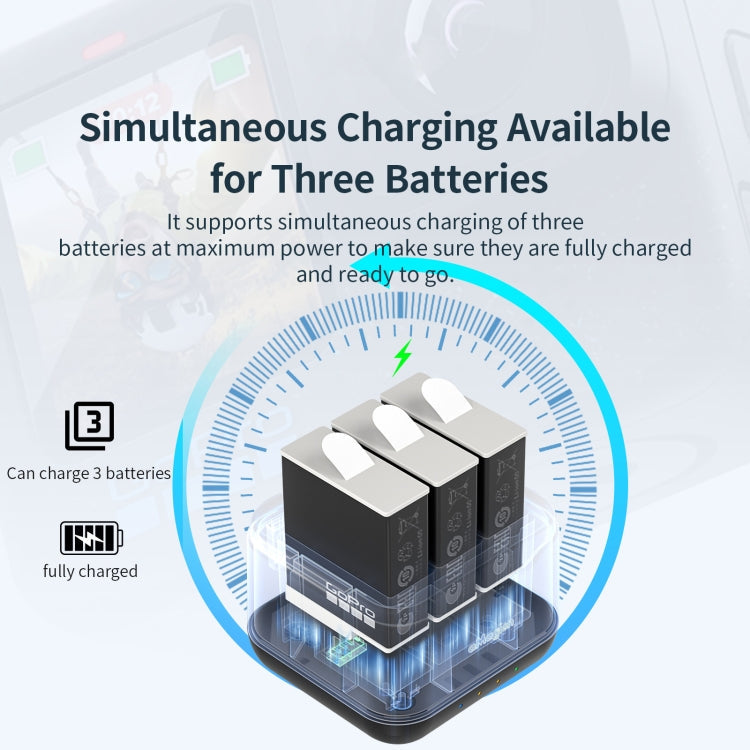 AMagisn Battery Charger Charging Seat For GoPro HERO12 Black /11 Black /10 Black /9 Black