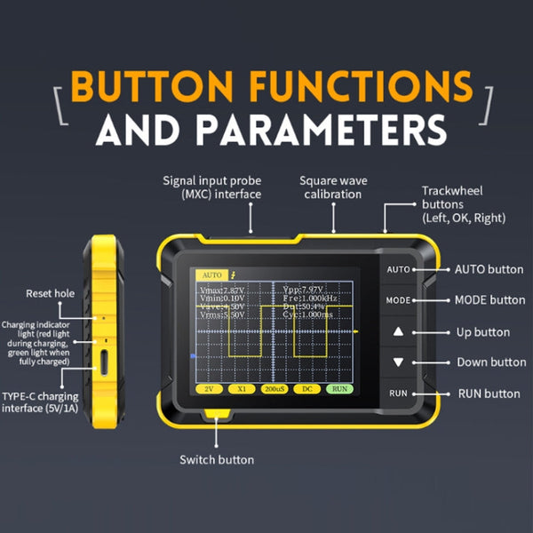 FNIRSI Handheld Small Digital Oscilloscope For Maintenance, DSO152 Standard, DSO152 Upgrade