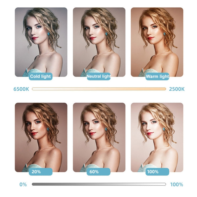 W64 64LEDs Video Conferencing Mobile Laptop Live Fill Light Photography Pocket Lamp, Clip Set, Clip+Tripod Set