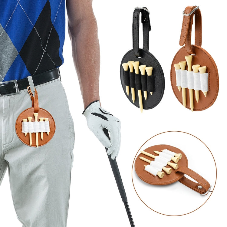 Leather Outdoor Waist Hanging Golf Spike Insert Pocket Storage Bag, Double-sided Black, Double-sided Brown, Single-sided Black, Single-sided Brown