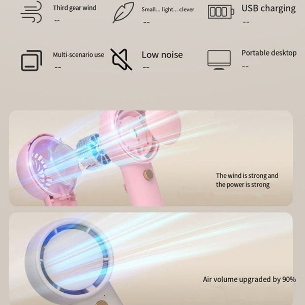 Mini Turbo Handheld Electrical Fan Portable USB Rechargeable Small Fan