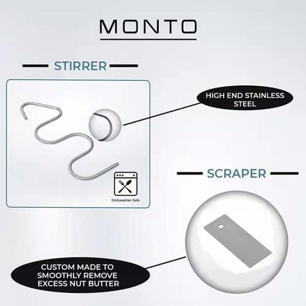 Stainless Steel Peanut Butter Stirrer Food Grade Material Kitchen Butter Jam Stirring Tool, Regular Model, Updated Model