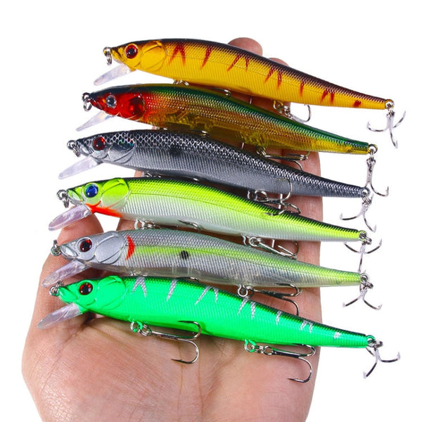 6colors /Set HENGJIA MI169 Submerged Minnow Dummy Bait Lua Hard Fishing Lures