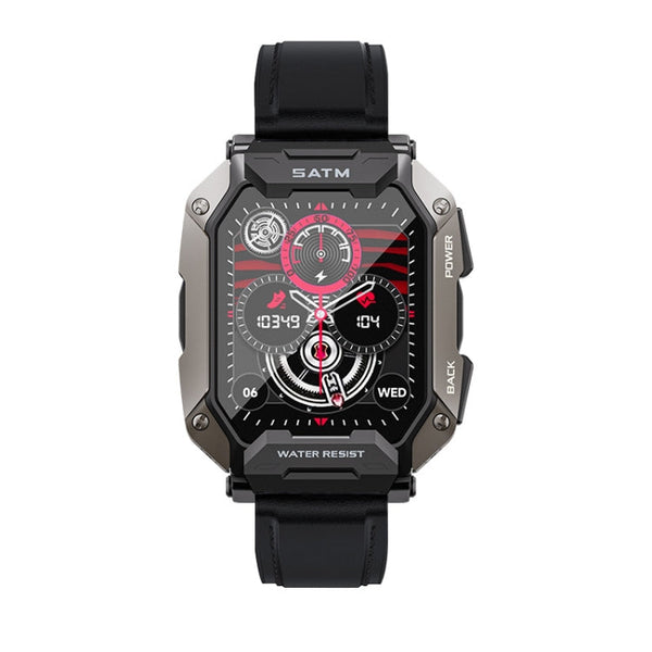 C20Plus 1.81-inch Health Monitoring Waterproof Bluetooth Call Smart Watch, Black, Green, Camouflage Black, Camouflage Green, Black Leather, Brown Leather, Black Steel, Black Bamboo Knot, Black 3-Beads