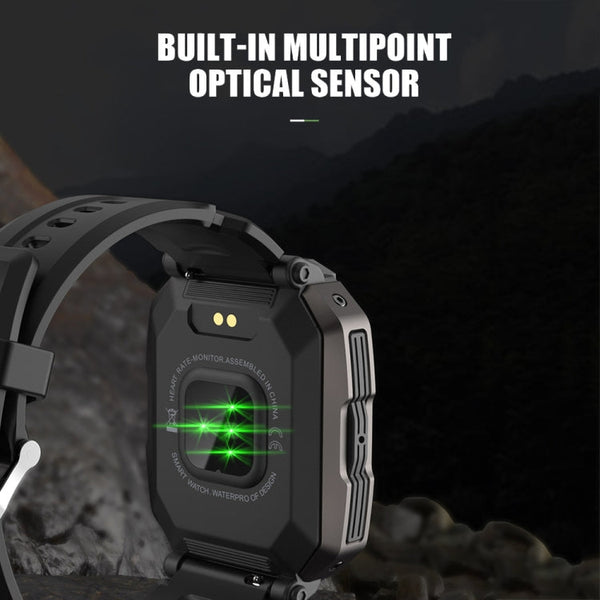 C20Plus 1.81-inch Health Monitoring Waterproof Bluetooth Call Smart Watch, Black, Green, Camouflage Black, Camouflage Green, Black Leather, Brown Leather, Black Steel, Black Bamboo Knot, Black 3-Beads