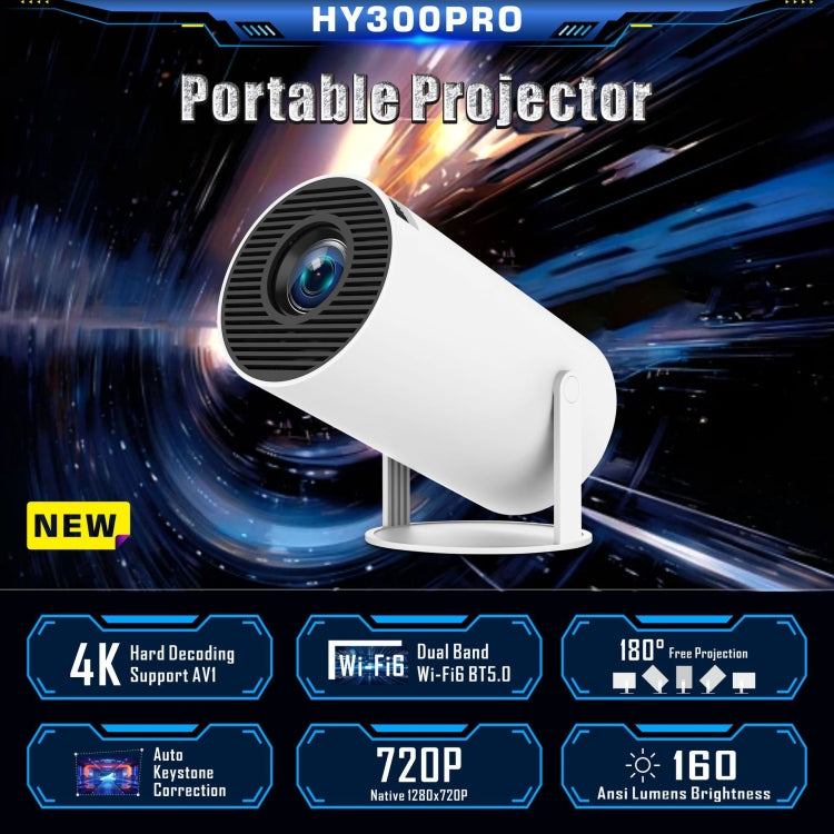 HY300 PRO Smart Projector Android 11.0 System 160 Lumen Portable Projector, EU Plug, US Plug, UK Plug, AU Plug