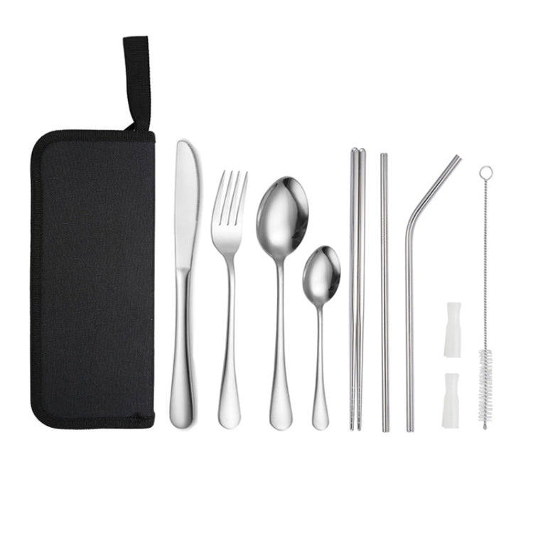 Portable Stainless Steel Cutlery Set Outdoor Picnic Knife And Fork Tool With Storage Bag