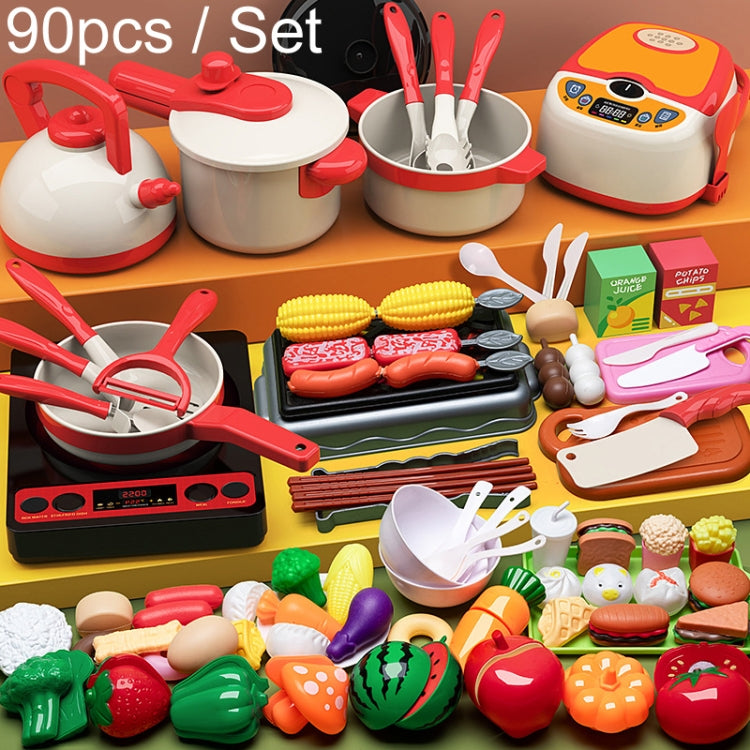 Children Simulation Kitchen Cooking Toys Pretend Play Educational Toys Set, 29pcs / Set, 60pcs / Set, 73pcs / Set, 90pcs / Set